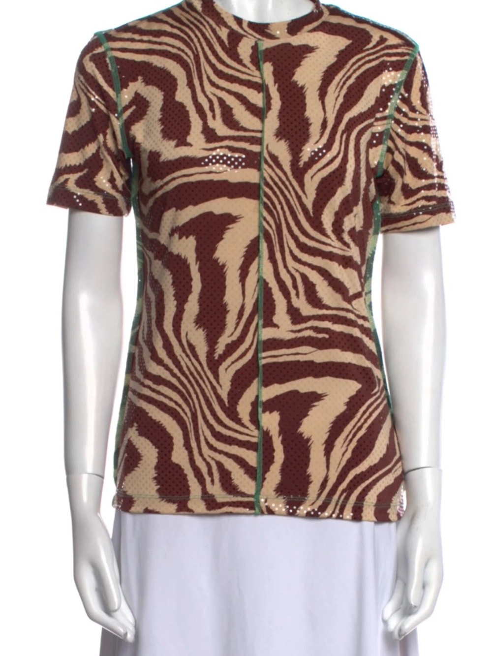 Ganni Animal Print Crew Neck T-Shirt